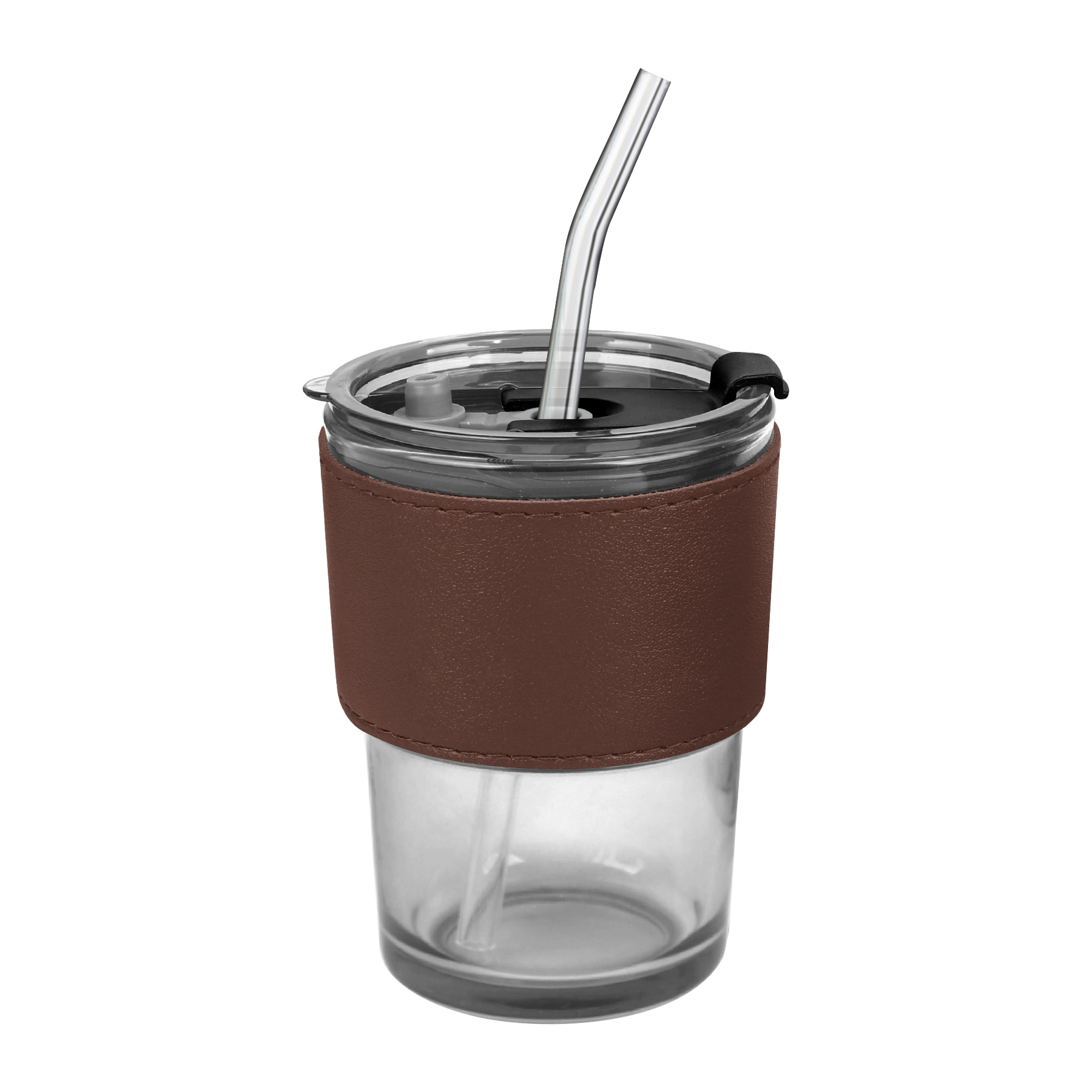 FlyFlyPromos - Anti-scald Glass Cup with Leather Case Straw Image 10 - Promotional Product